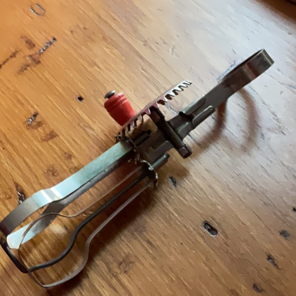 Antique Child’s Red and Silver Hand Mixer metal - Picture 2 of 7
